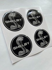 Shelby Wheel Cap Stickers Set – 4pcs 3D Domed Resin Center Cap Emblem Decals