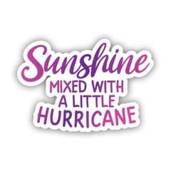 Sunshine Mixed with A Little Hurricane Sticker Decal – Weatherproof – optimism