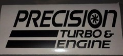 Precision Turbo & Engine Vinyl Window Decal Sticker 8” X 3”