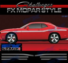 2008 – 2023 Dodge Challenger 70’s Retro Mopar Style Body Side Stripe Kit #1
