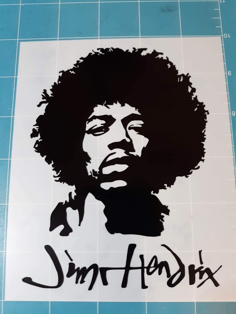 JIMI HENDRIX BLACK PERMANENT VINYL CAR WINDOW DECAL