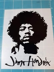JIMI HENDRIX BLACK PERMANENT VINYL CAR WINDOW DECAL