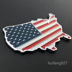 Metal Car Trunk Side Tailgate Fuel Tank Emblem Badge 3D USA Flag Decal Sticker