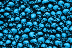 3D Skulls Pile 24×36 Blue Graphic Decal Vinyl Scooter Bike Motorcycle Car Wrap