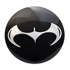 4Pcs 65mm Black Silver Batman Logo Car Truck Wheel Center Hub Cap Badge Stickers