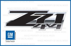 set of 2: 2007 – 2013 Chevy Silverado Z71 4×4 Decals – FSBLK 3D – Black Stickers