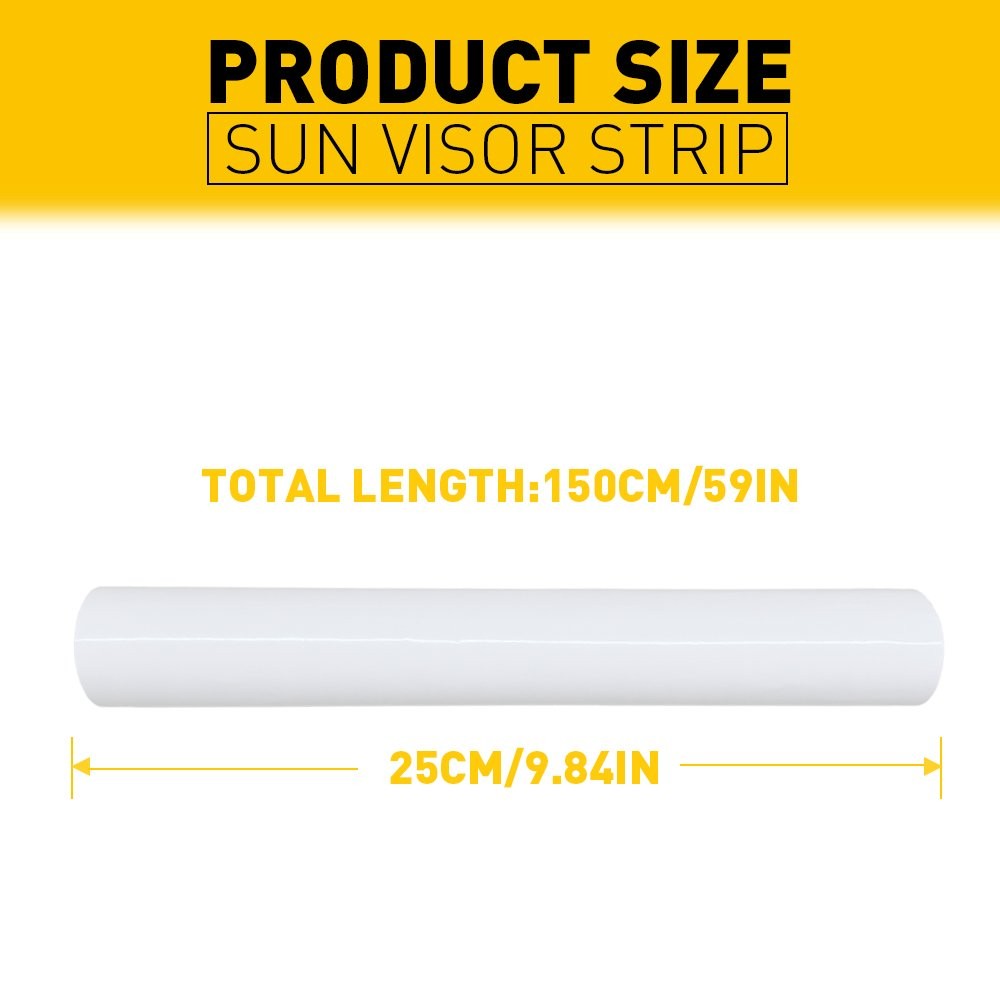 60×10″ Car Window Tint Windshield Sun Visor Vinyl PVC Decal Strip Sticker White