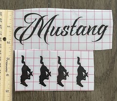 (4Pcs) FORD MUSTANG Wing Mirror Glass Frosted Etched Car Vinyl Decal Stickers