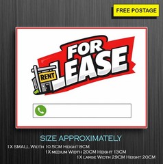 For Lease / Rent Self Adhesive Waterproof Vinyl Sticker
