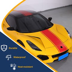 Red Roof Racing Stripes Overlay Graphic Decal Flat Vinyl For Lotus EMIRA