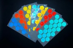 20 Reflective 1.75″ Prismatic Hexagons Oralite V98 (750+ Candelas) Sticker Decal