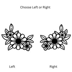 Flowers Vinyl Decal Choose Size and Color