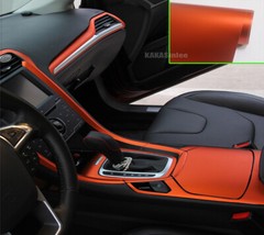 Flexible Satin Orange Car Sticker Matte Chrome Metal Vinyl Wrap Film Air Free US