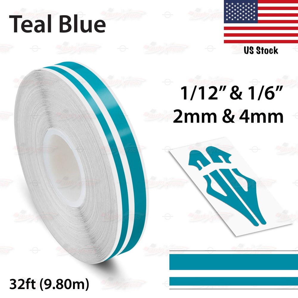 Roll Vinyl Pinstriping Pin Stripe Line Adhesive Tape Decal Sticker TEAL BLUE