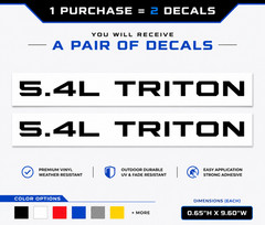 “5.4L TRITON” Hood Scoop Vinyl Decals For F150 Expedition 5.4 2V 3V Modular