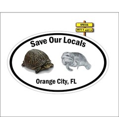 Save Our Locals Manatees – Turtles Orange City, FL. Rivers 5″x 8″ Sticker