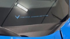 C8 Corvette RIPTIDE BLUE ‘TEAM CORVETTE’ PLAIN BLANK VINYL INSERT 2IN X 7IN.