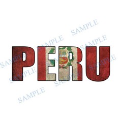 (2) Peru Flag Lettering Map Decal Sticker