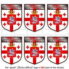 GEORGIA Georgian Republic Shield 40mm (1.6″) Vinyl Stickers Decals x6