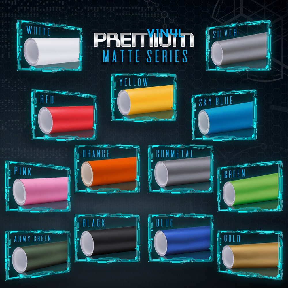 Premium Matte Flat Vinyl Wrap Roll Film Sticker Decal Bubble Free Air Release