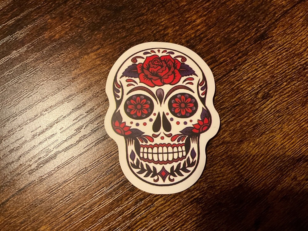 Motorcycle Sticker for Helmets or toolbox #5,432 Mexican Skull Halloween
