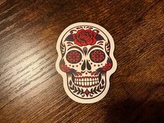 Motorcycle Sticker for Helmets or toolbox #5,432 Mexican Skull Halloween