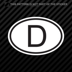 D Germany Country Code Oval Sticker Self Adhesive Vinyl german euro
