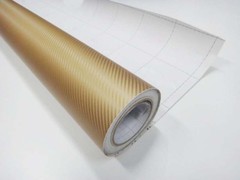 24″ x 60″ GOLD Carbon Fiber Vinyl Film Wrap 3D Bubble Free Air Release 2ft x 5ft