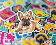 FRENCH BULLDOG FRENCHIE DOG CAR STICKER DECAL LAMINTED VINYL LAPTOP FREE GIFT
