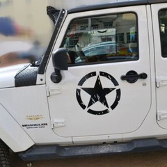 2PCS Military Army Star Decals DIY Vinyls Stickers For Car Hood Body Side Doors