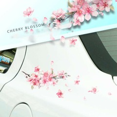 Pink Blossom Cherry Vinyl Car Sticker Flower Sakura Windshield Bumper Decal