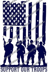 Support Our Troops,Military,Flag,Navy,Army,USAF,USCG,Sticker,Vinyl Decal