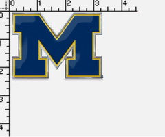 Michigan Wolverines Aluminum Emblem Decal Size Aprx. 3 1/4 x 2 1/4 inches