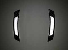 Universal White Reflective Side Marker Sticker w/Outer Black For Wheel Well Arch