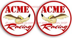 2 inch set Acme Racing WILE E. COYOTE FUNNY GASSER RAT ROD HOT ROD RACING DECAL
