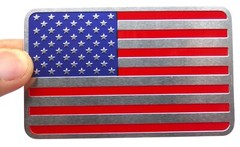 ALUMINUM American Flag Decal Sticker Car, Motorcycle, Truck, SUV, Patriotic