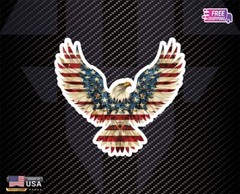 UNITED STATES EAGLE FLAG HONOR+ Vynil Decal 6 Years RESSI+LAMINATED Free Sticker