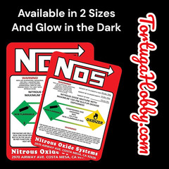 NOS Bottle Nitrous Oxide Racing Label Decals Stickers – Various Sizes