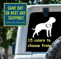 8 Size Mastiff Heart Car Window Decal Sticker Love MacBook Laptop Tablet Gift