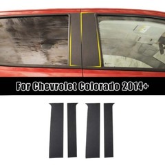 4PC REAL CARBON FIBER Pillar Posts Door Trim FOR Chevy Colorado/GMC CANYON 2015+
