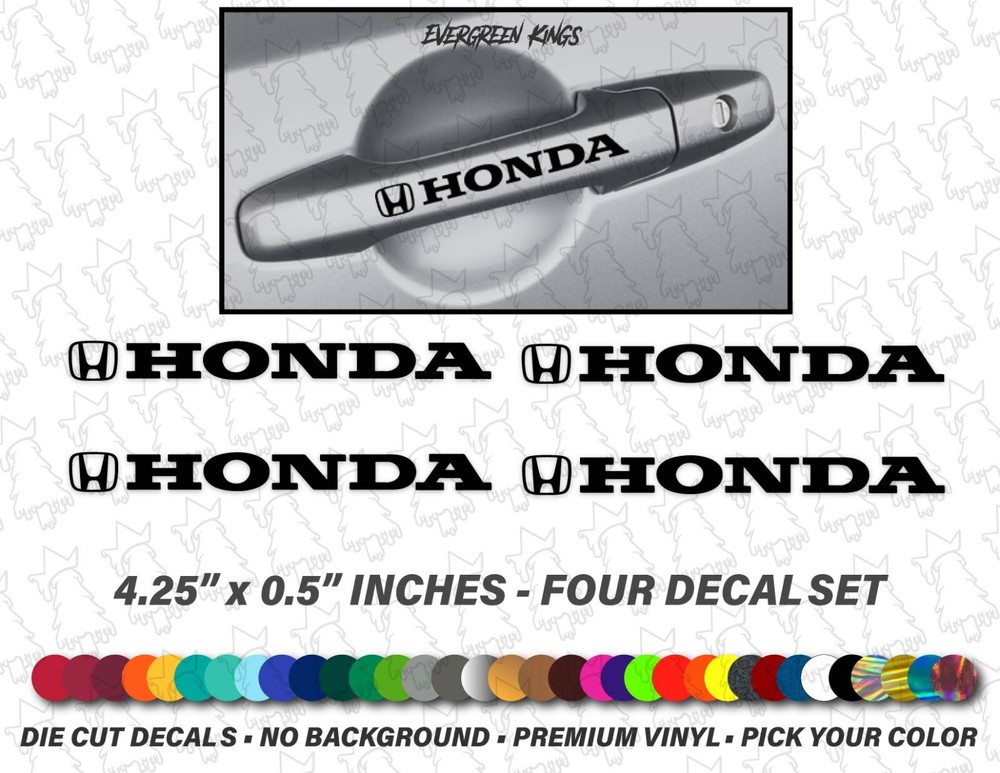 4x Door Handle Decals Stickers for Type R VTEC Civic Accord Insight CRV HRV JDM