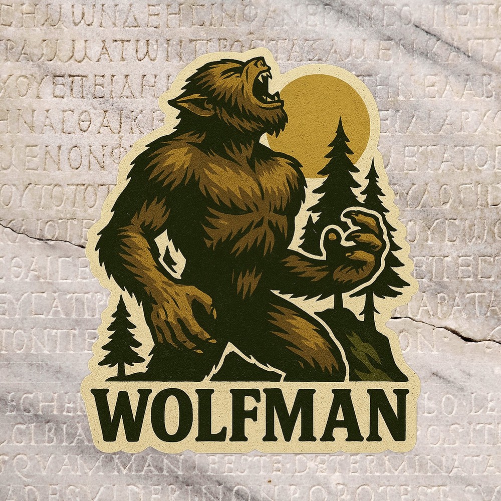 Wolfman Decal Werewolf Retro Sticker Car Truck Window Bumper DieCut Vinyl Decals