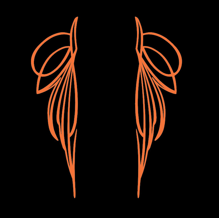 Hot Rod Pinstriping Decals – Set of 2 – 10″ x 2.5″ – Free shipping – 1 color
