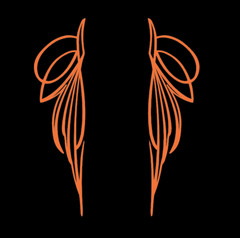 Hot Rod Pinstriping Decals – Set of 2 – 10″ x 2.5″ – Free shipping – 1 color