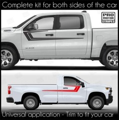 Side Body Accent Stripes Decals For Chevrolet Silverado Colorado S10 WT LT EV