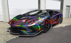 Holographic Glitter Black Rainbow Chrome Car Vinyl Wrap Sticker Decal Sheet