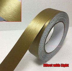 Gold Car House Wall Metal PVC Brushed ALUMINUM Vinyl Wrap Sticker Tape Strips