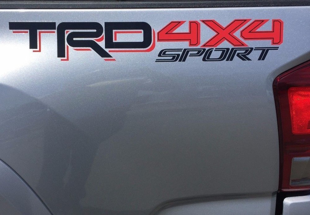TOYOTA TRD 4×4 SPORT Decals Vinyl Stickers 1 PAIR truck bed Red Black