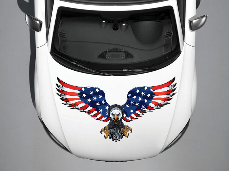 Eagle American Stickers Full Color Decal Mural for Car Hood Any Vehicle H47