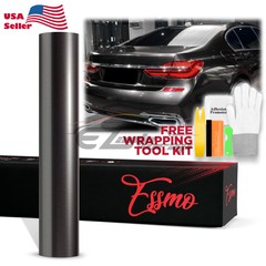 ESSMO PET Super Gloss Metallic Steel Gray Vehicle Vinyl Wrap Decal Like Paint